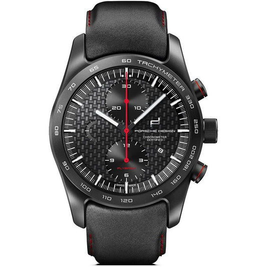 Black Leather Sport Watch