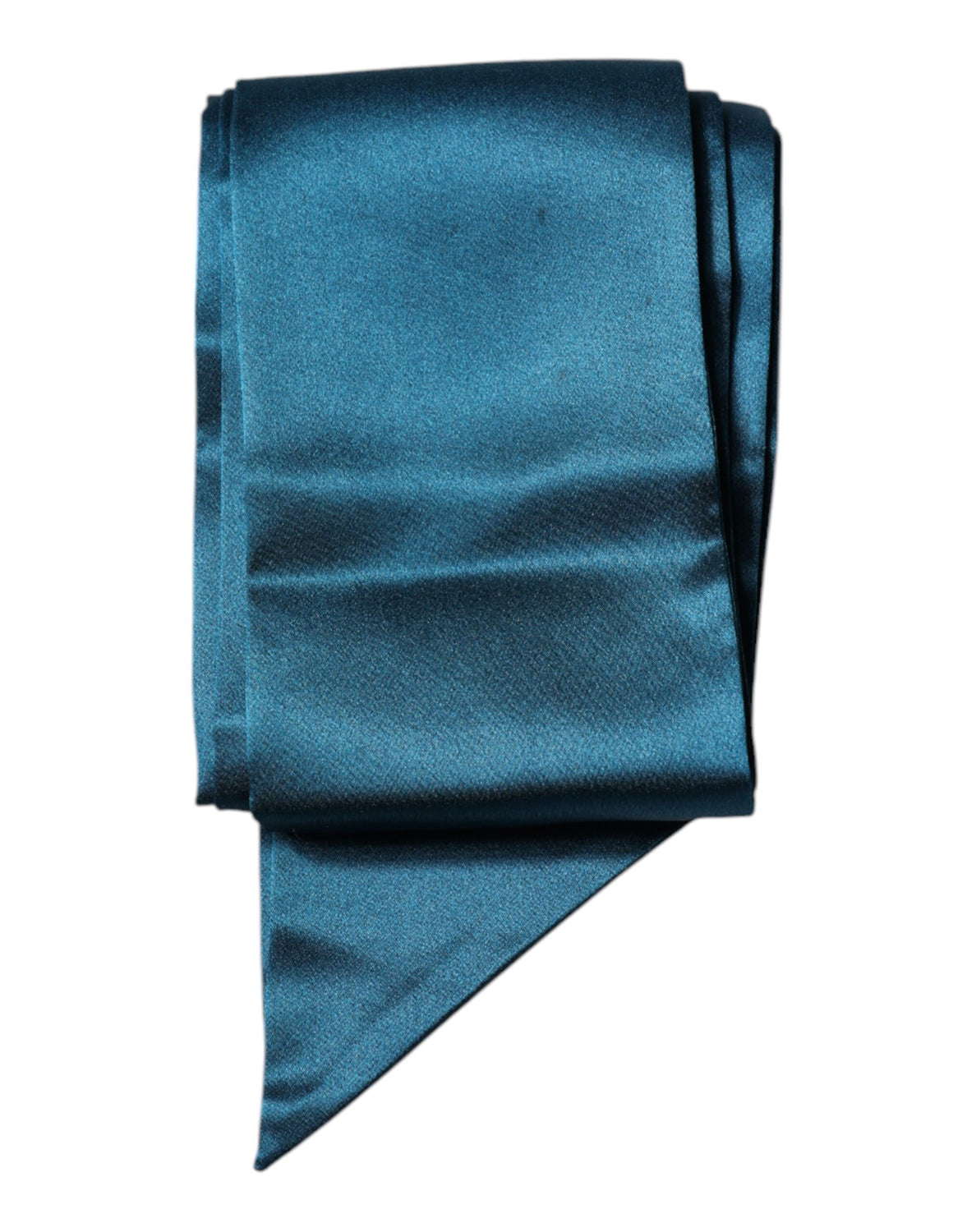 Dark Green Satin Silk Skinny Foulard Scarf