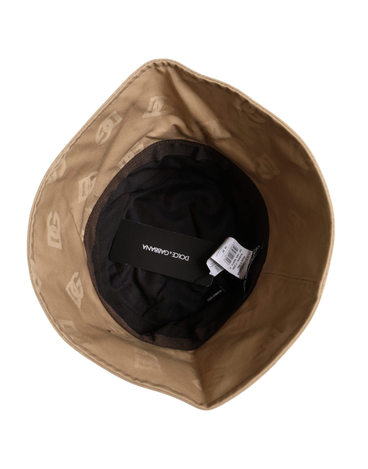 Beige Logo Monogram Cotton Bucket Cap