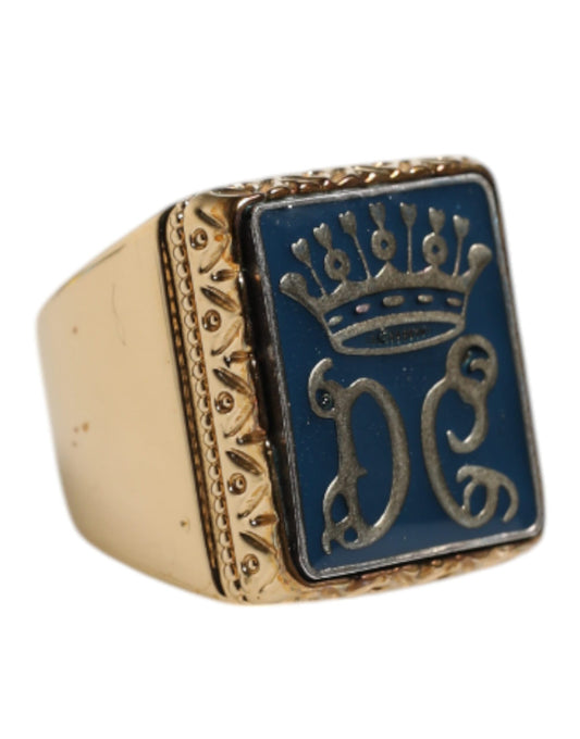Gold Tone Sterling Silver 925 DG Crown Adjustable Ring