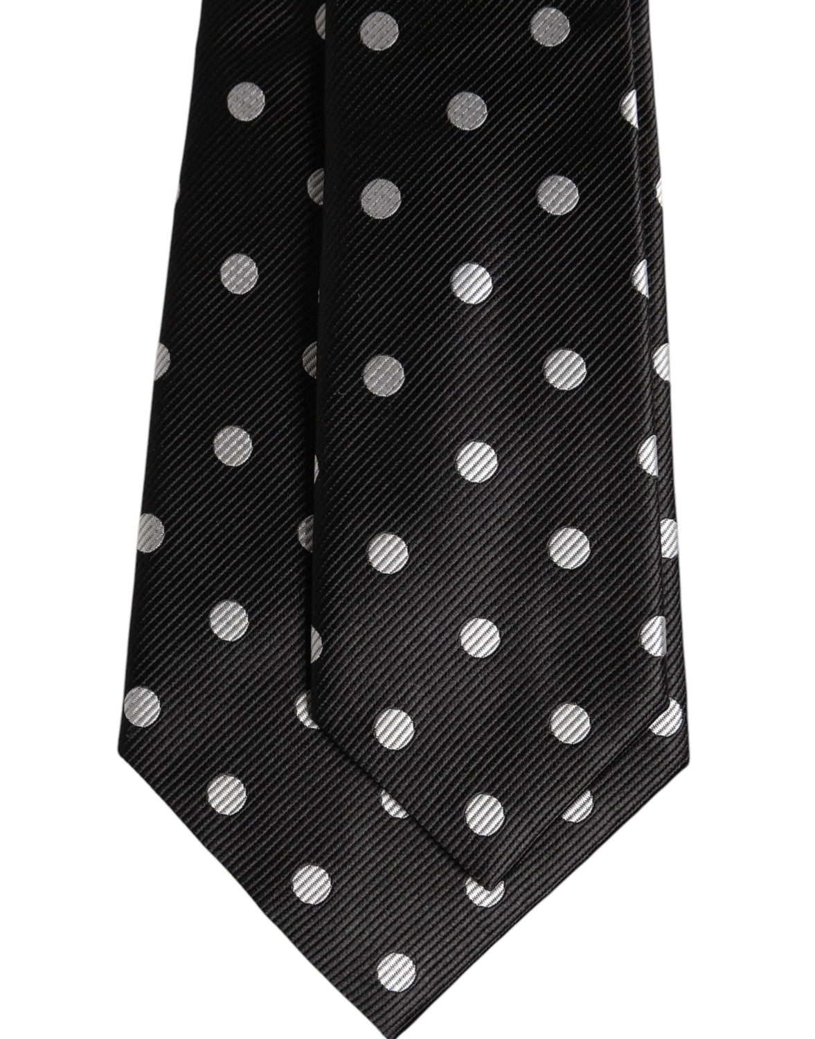 Black Polka Dots Silk Adjustable Necktie Tie