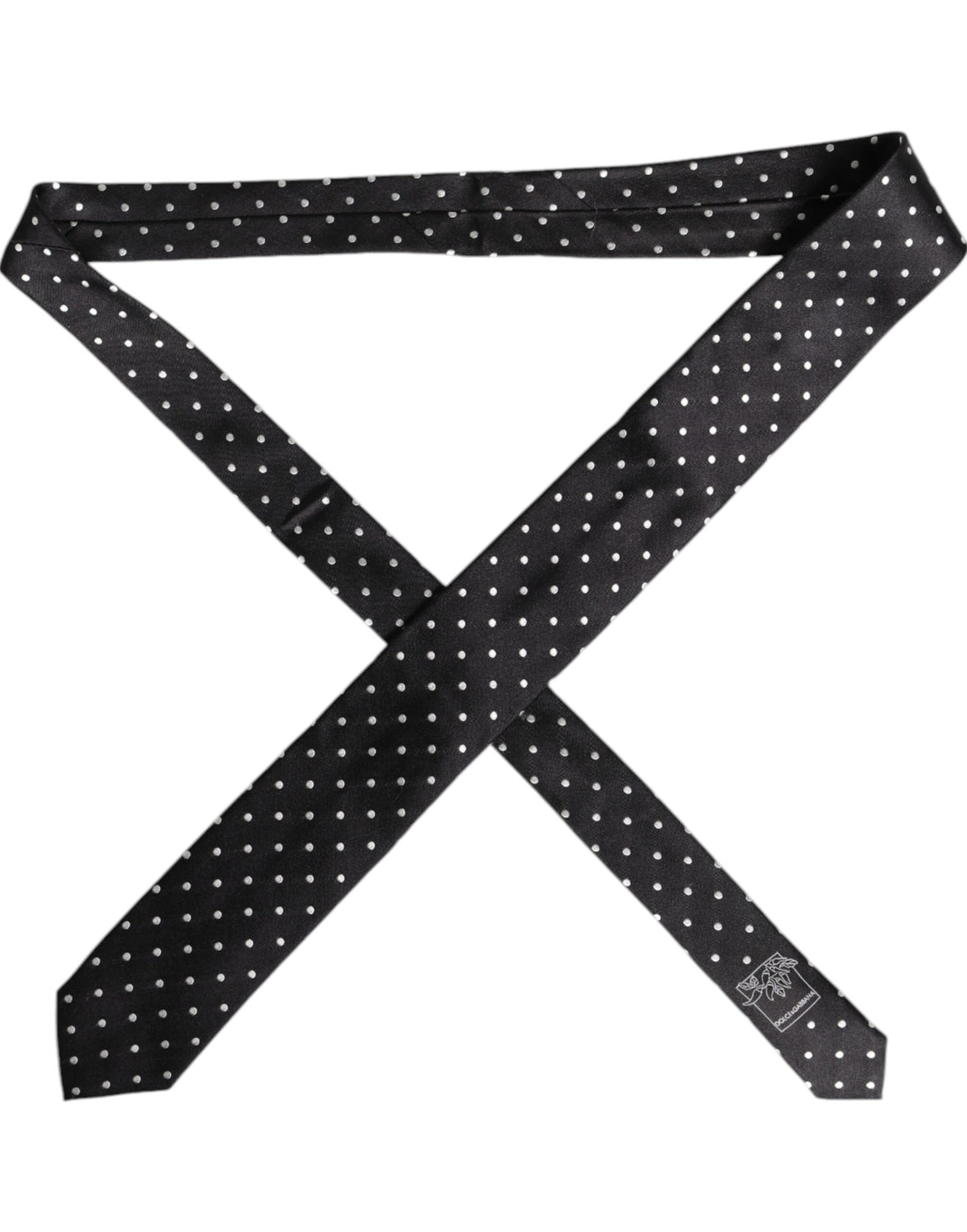 Black Polka Dots Silk Adjustable Necktie Tie
