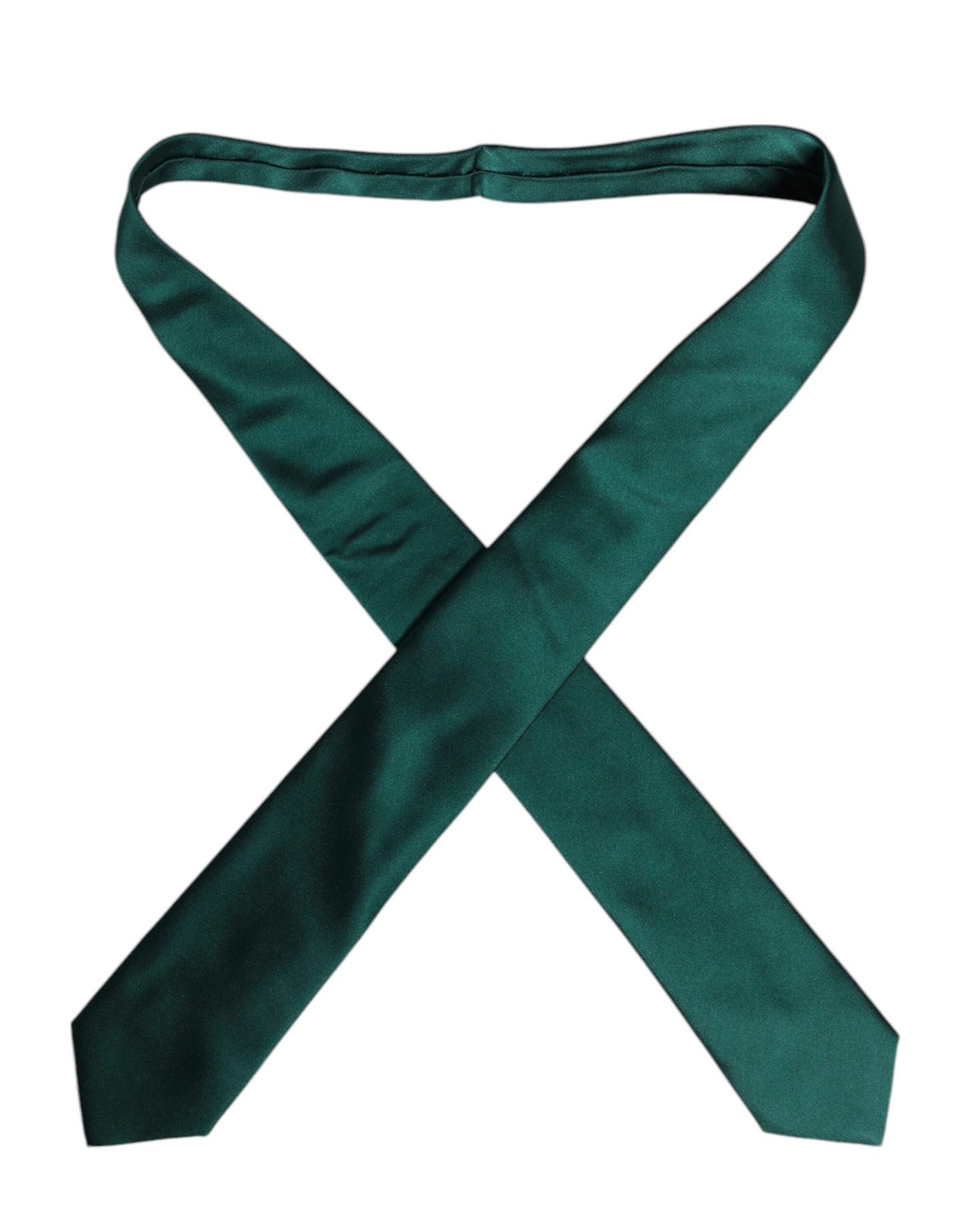 Green Solid Cotton Adjustable Necktie Tie