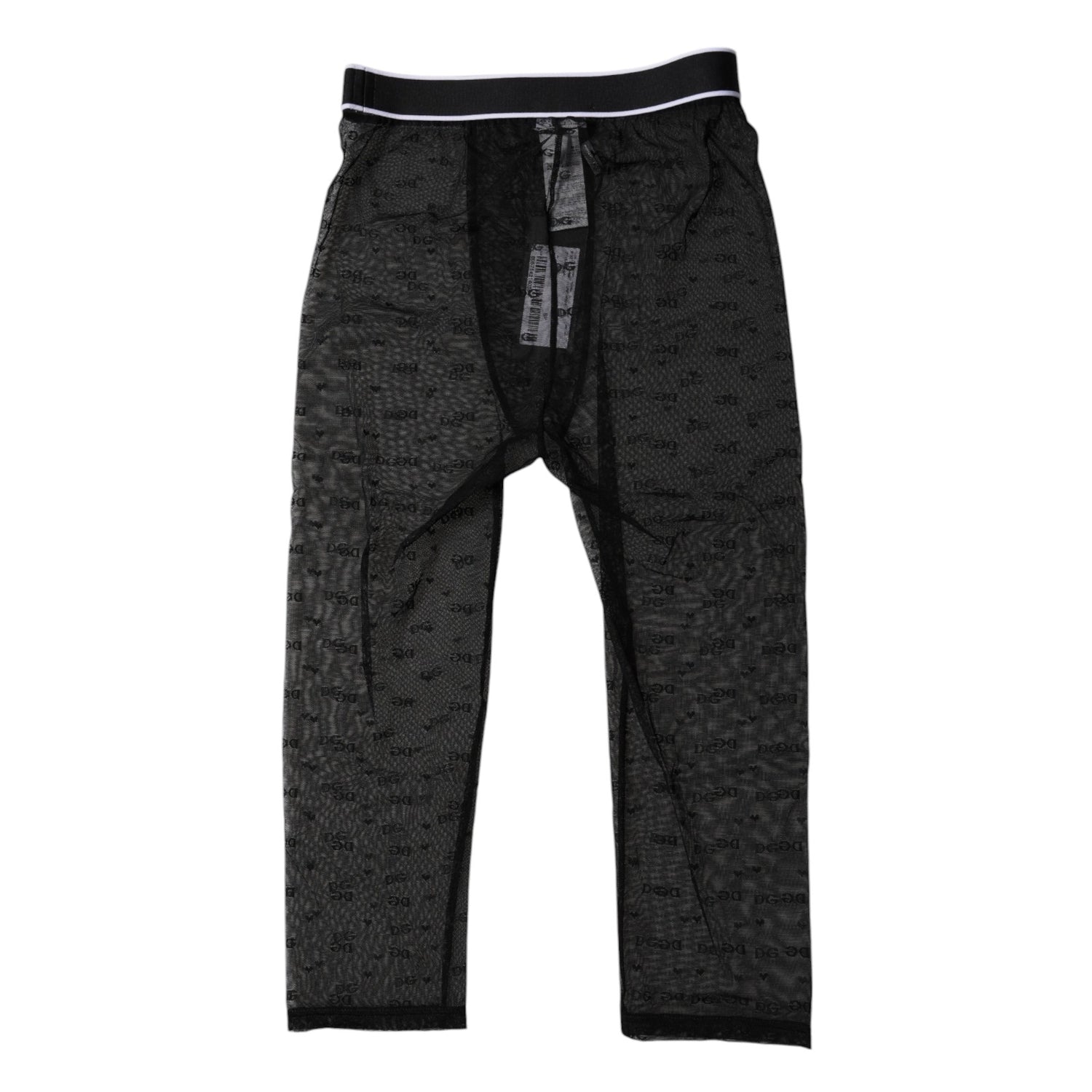 Black DG Logo Nylon Cropped Tights Underwear