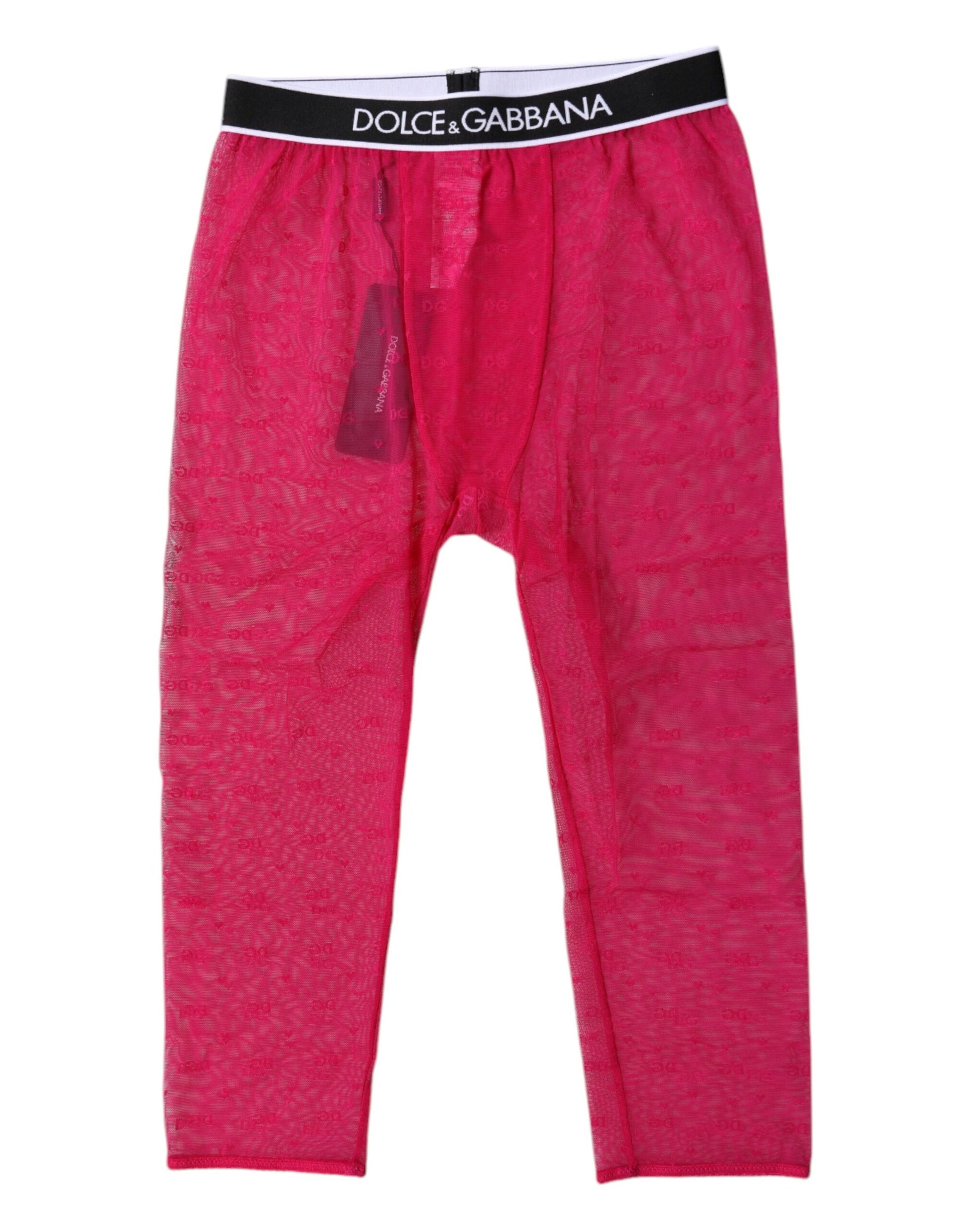 Fuchsia DG Logo Nylon Cropped Tights Underwear