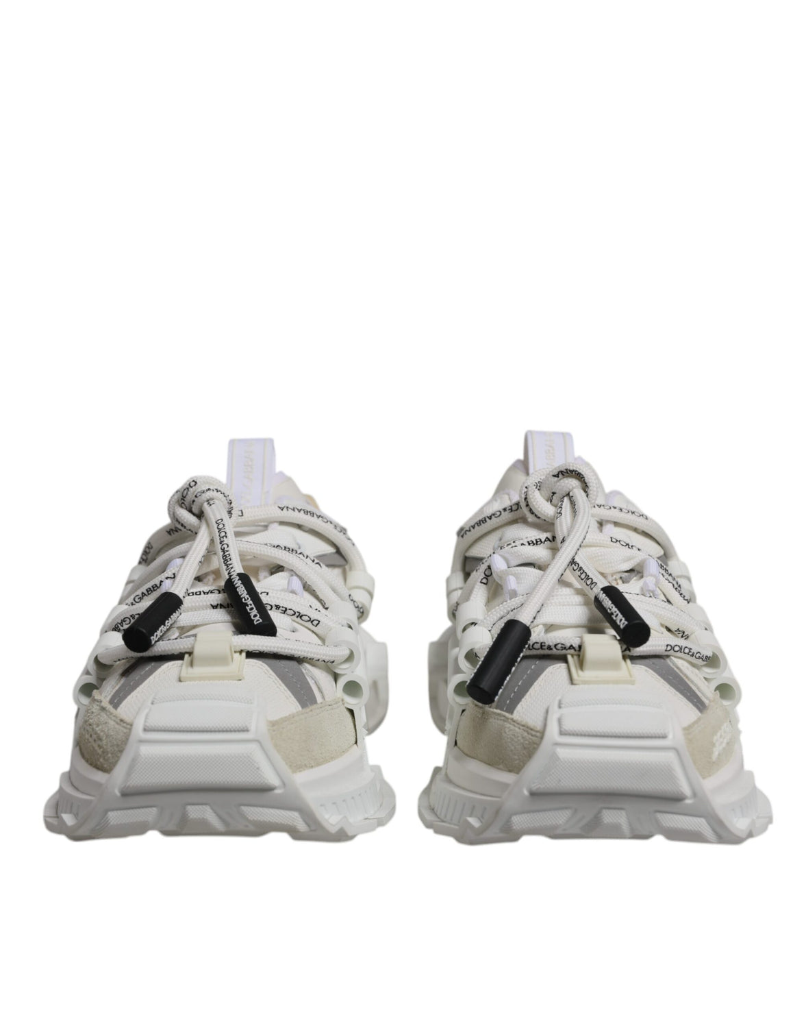 White Nylon Low Top Space Sneakers Shoes