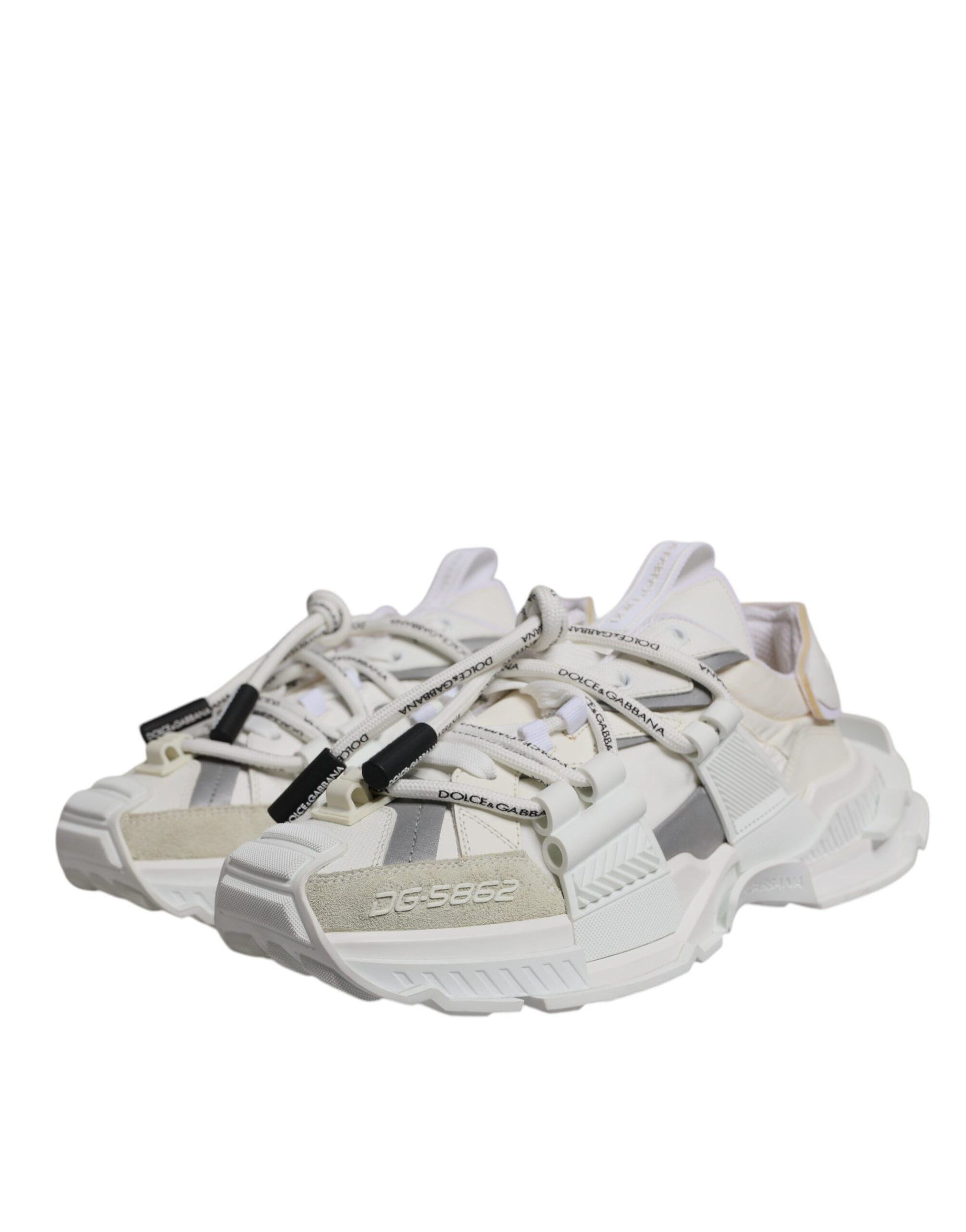 White Nylon Low Top Space Sneakers Shoes