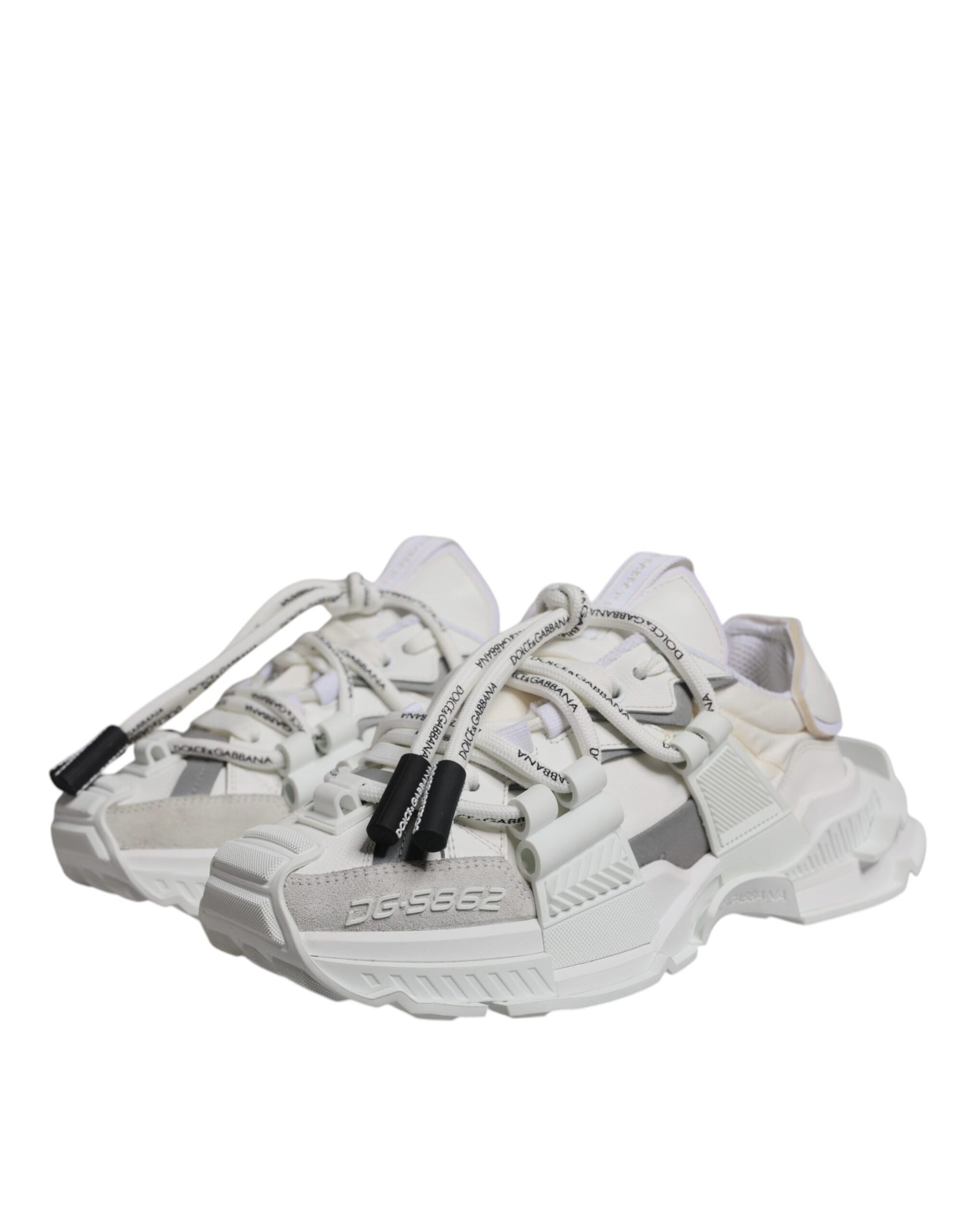 White Nylon Low Top Space Men Sneakers Shoes