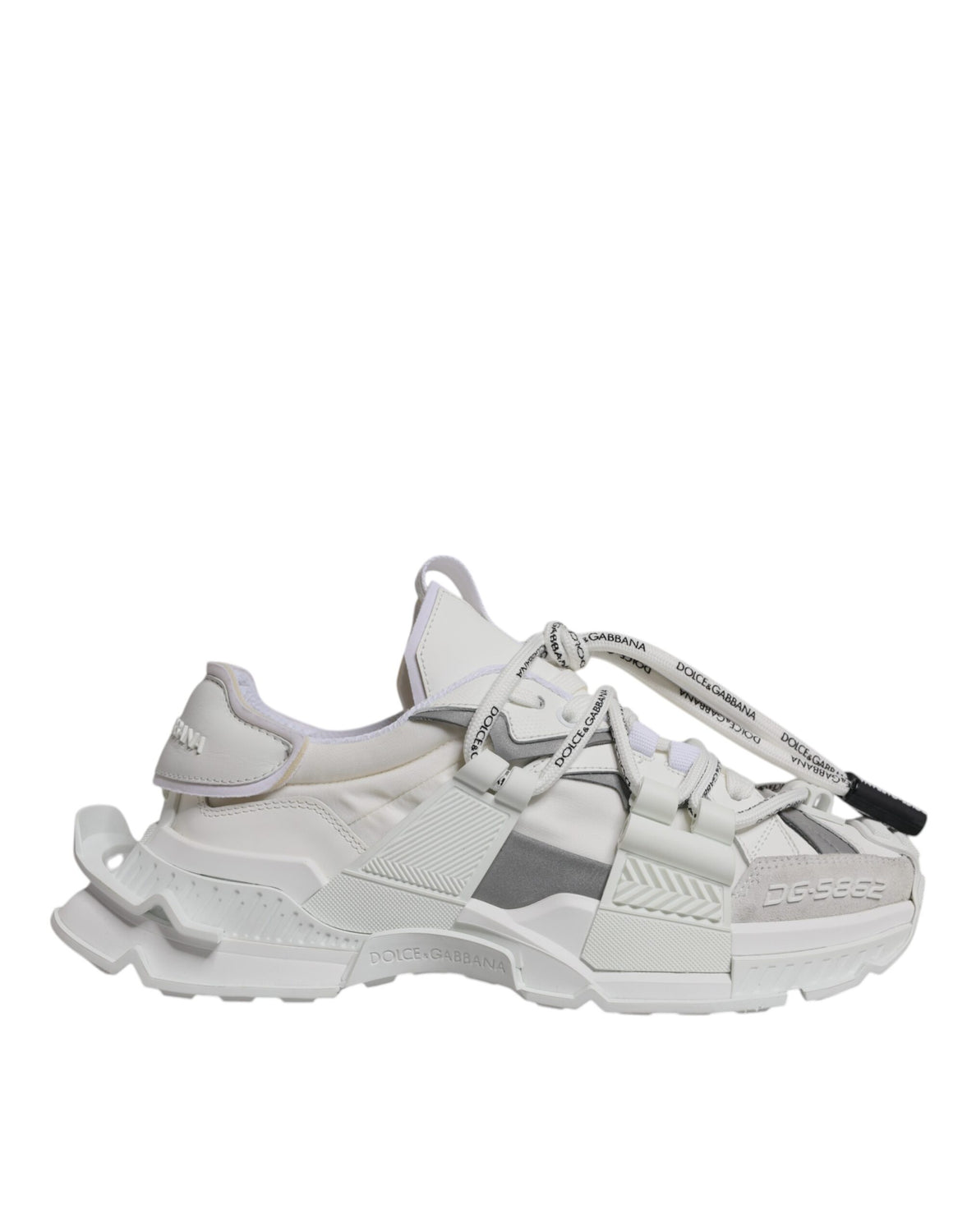 White Nylon Low Top Space Men Sneakers Shoes