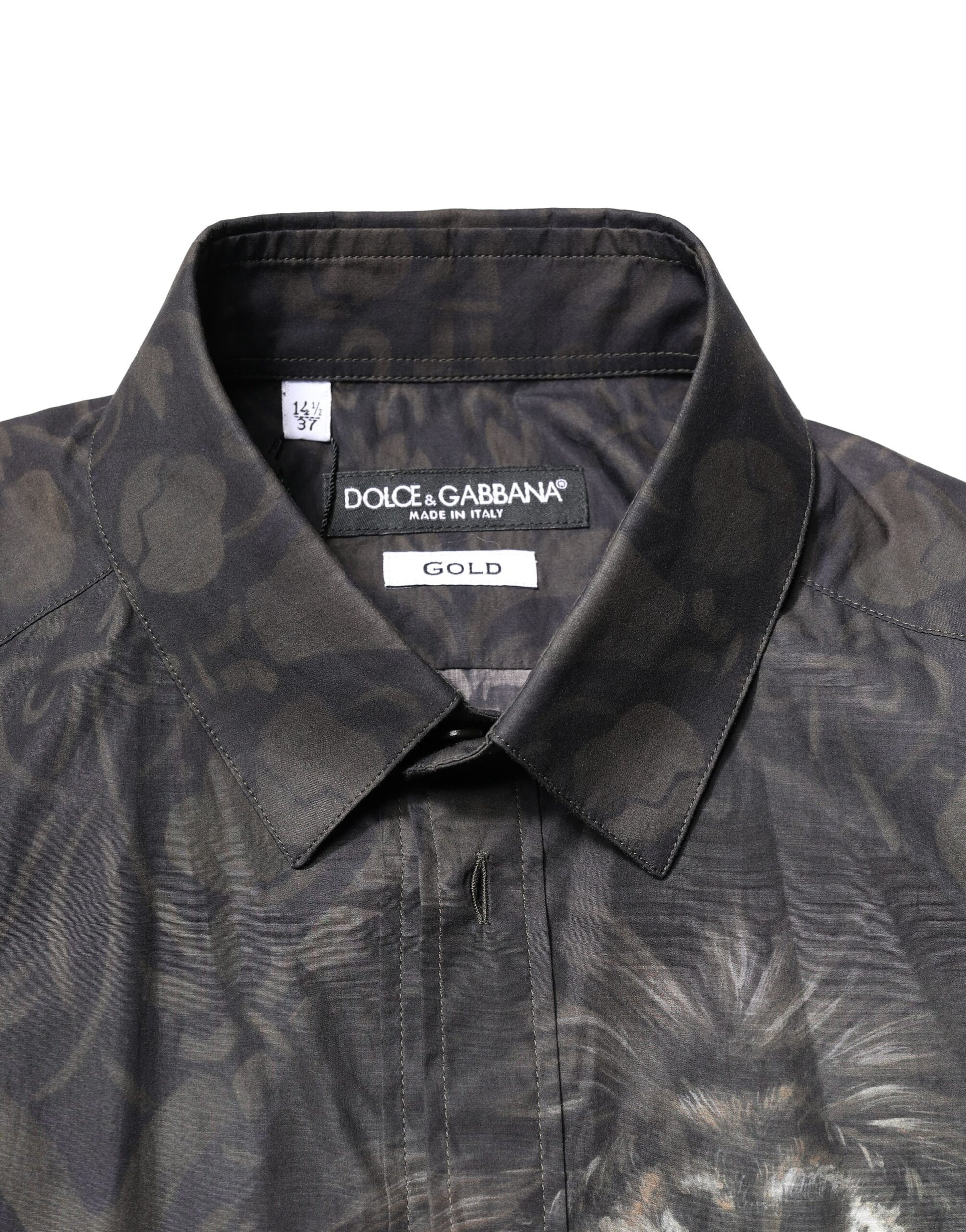 Black Royal Pet Portrait GOLD Dress Shirt