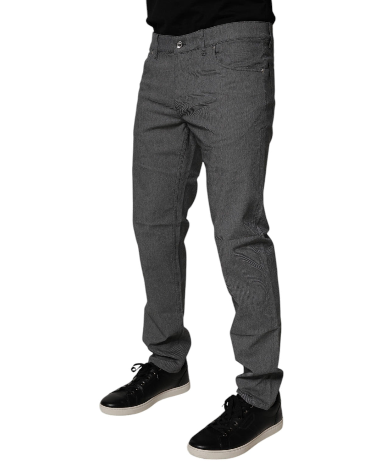 Gray Cotton Stretch Skinny Denim Jeans