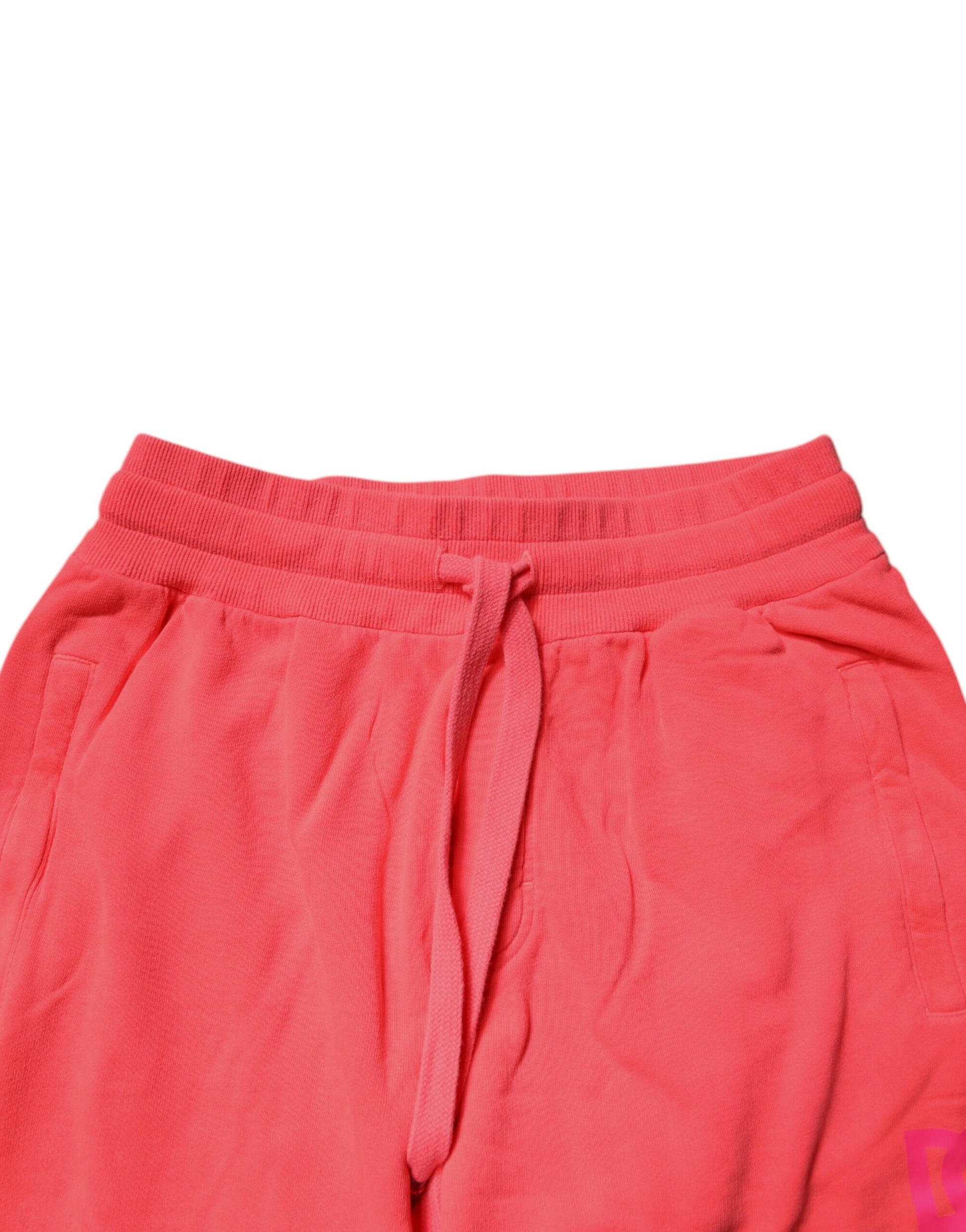 Neon Red Cotton Jogger Men Sweatpants Pants