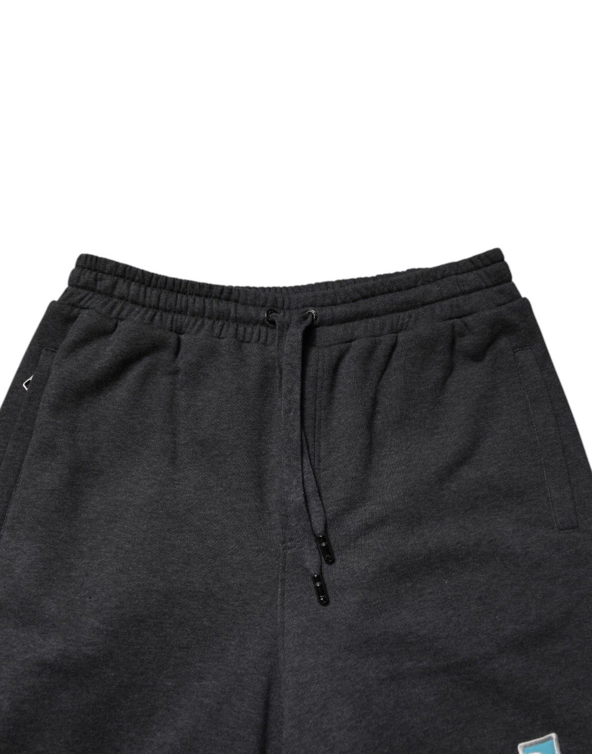Dark Gray Cotton Layered Straight Sweatpants Pants