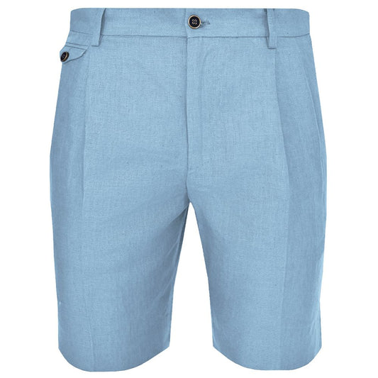 Light Blue Linen Men Short