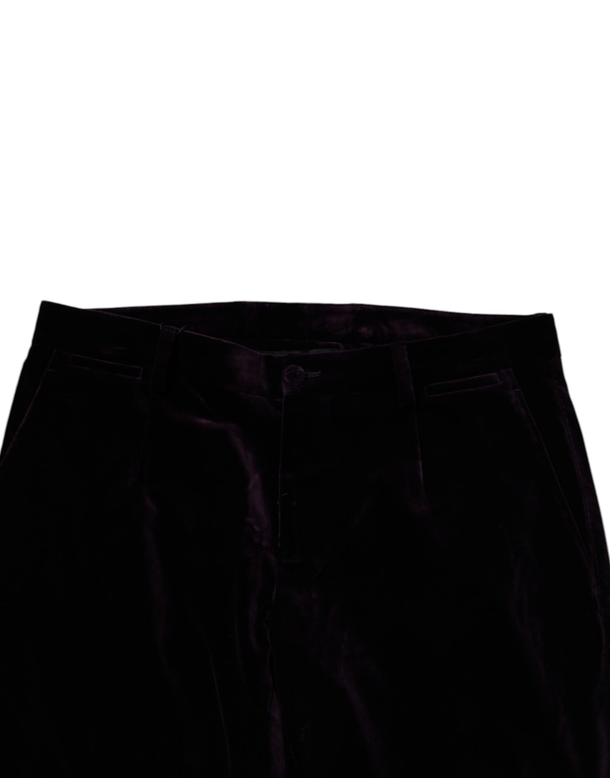Violet Velvet Cotton Men Dress Formal Pants