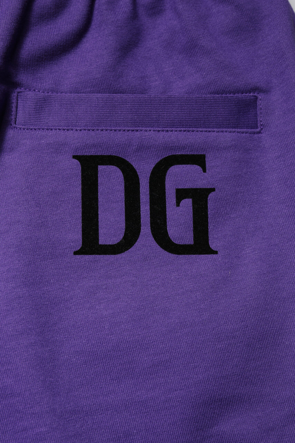 Purple Cotton Men Bermuda Sweatshorts Shorts