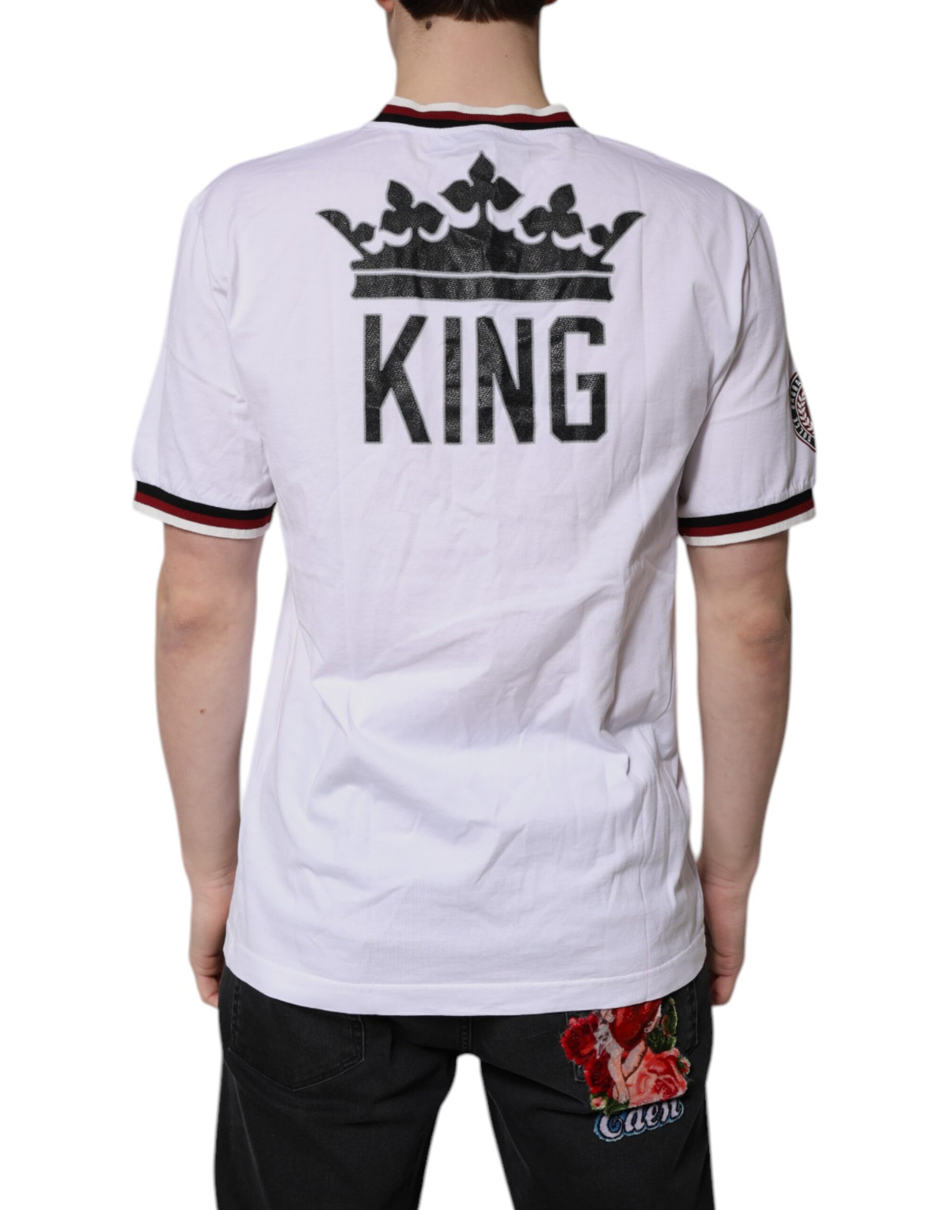 White #DGMillennials King Crown V-neck T-shirt