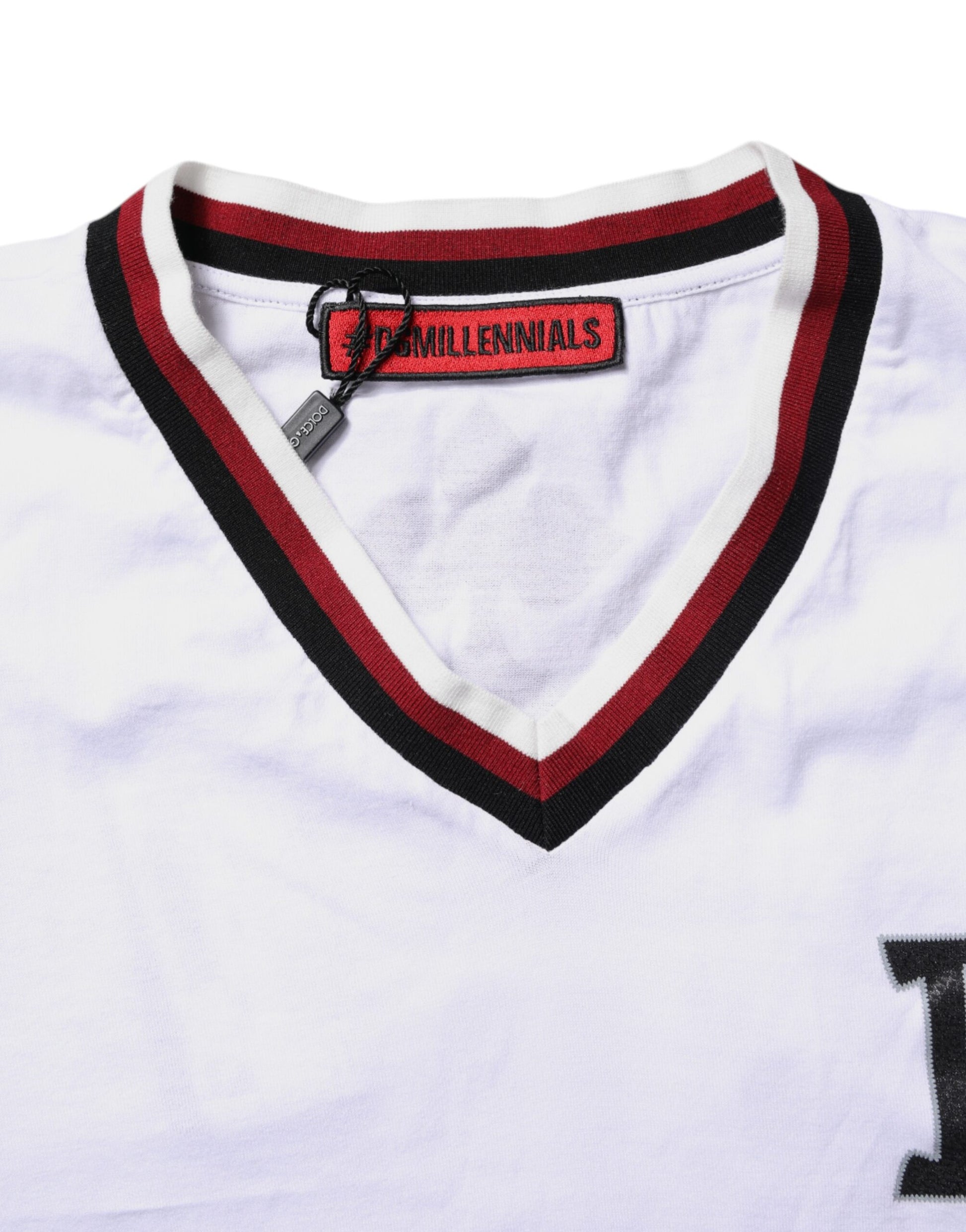White #DGMillennials King Crown V-neck T-shirt