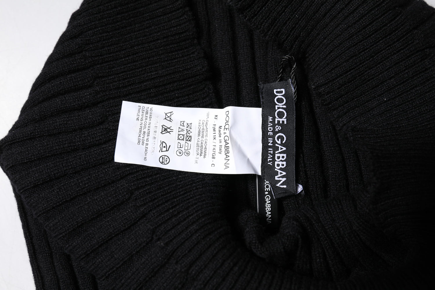 Black Cashmere Knitted Neck Warmer Foulard Scarf