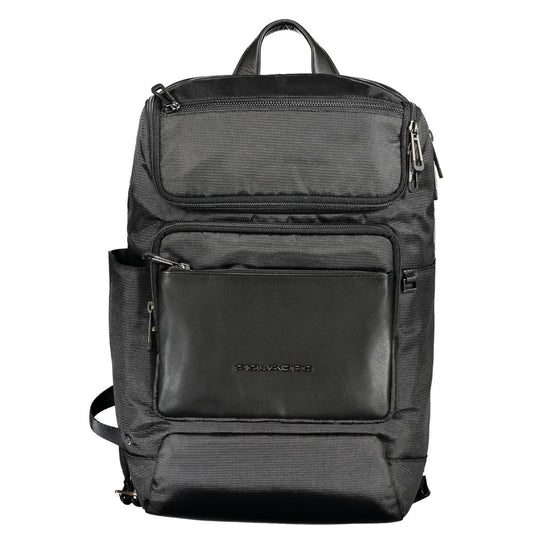 Black Recycled Polyethylene Men Backpack