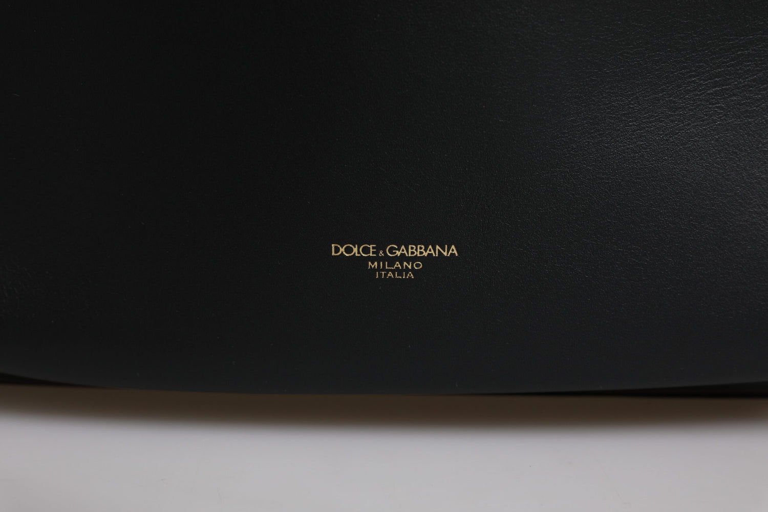 Black DG Leather Logo Print Travel Back Pack Bag