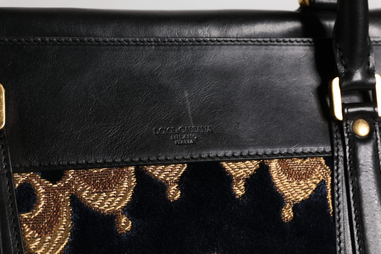 Black Floral Jacquard Handbag Shoulder Tote Bag