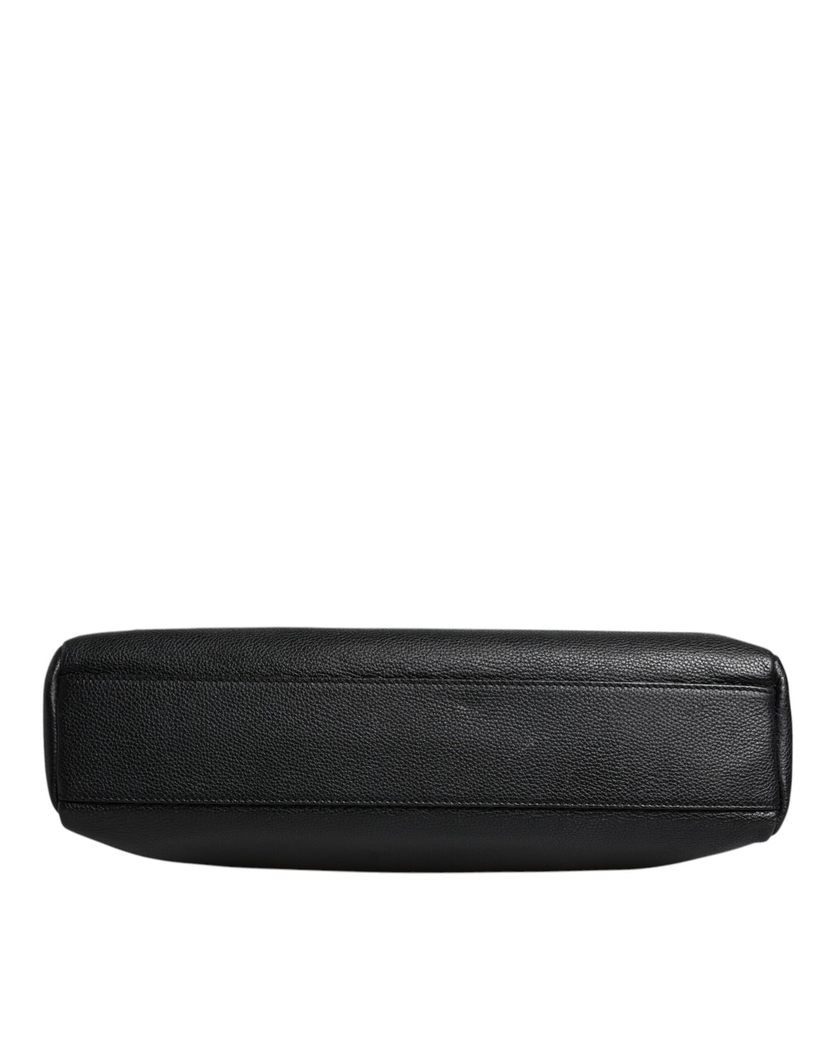 Black Logo Plaque Leather Messenger Shoulder Strap Bag
