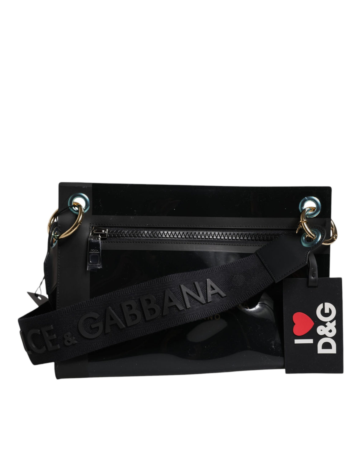 Black PVC Leather Pouch Shoulder Strap Bag
