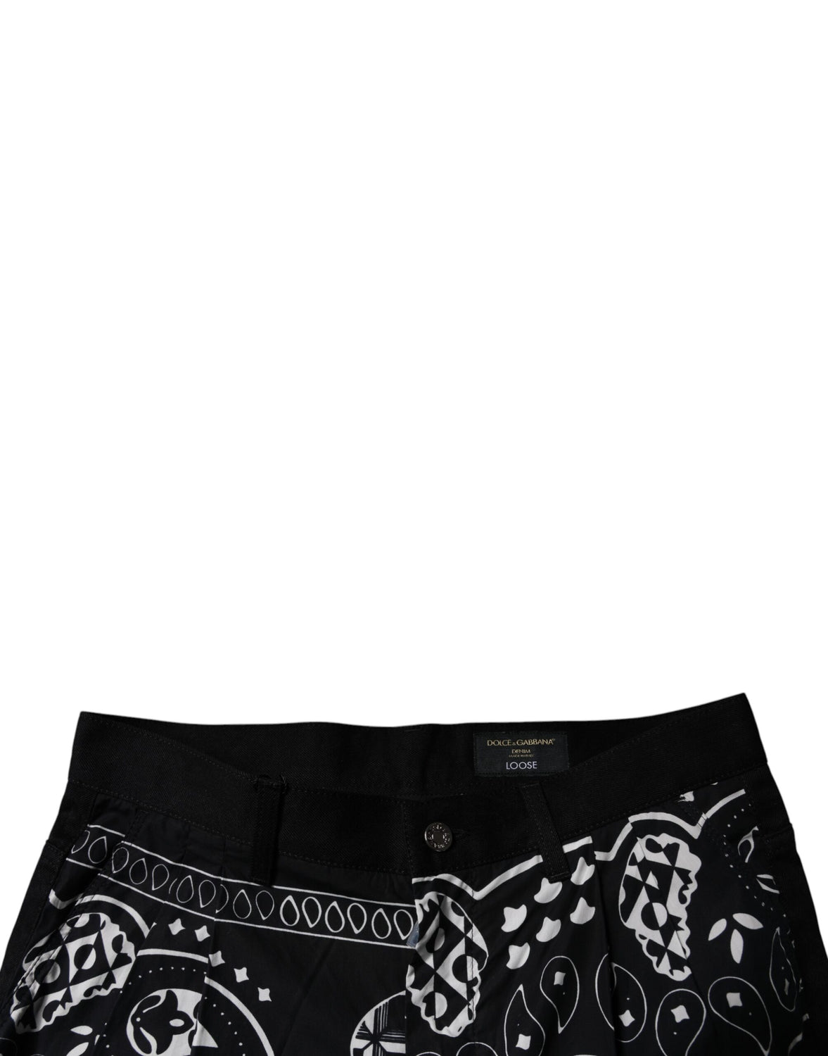 Black Logo Bandana Cotton Loose Denim Jeans