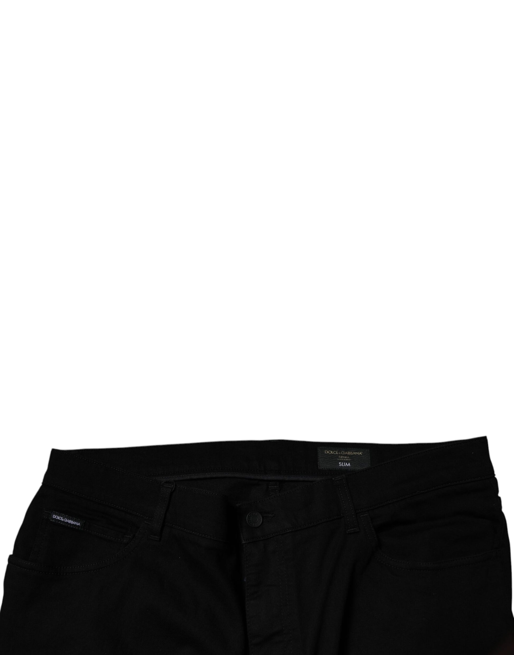 Black Cotton Stretch Slim Fit Denim Jeans