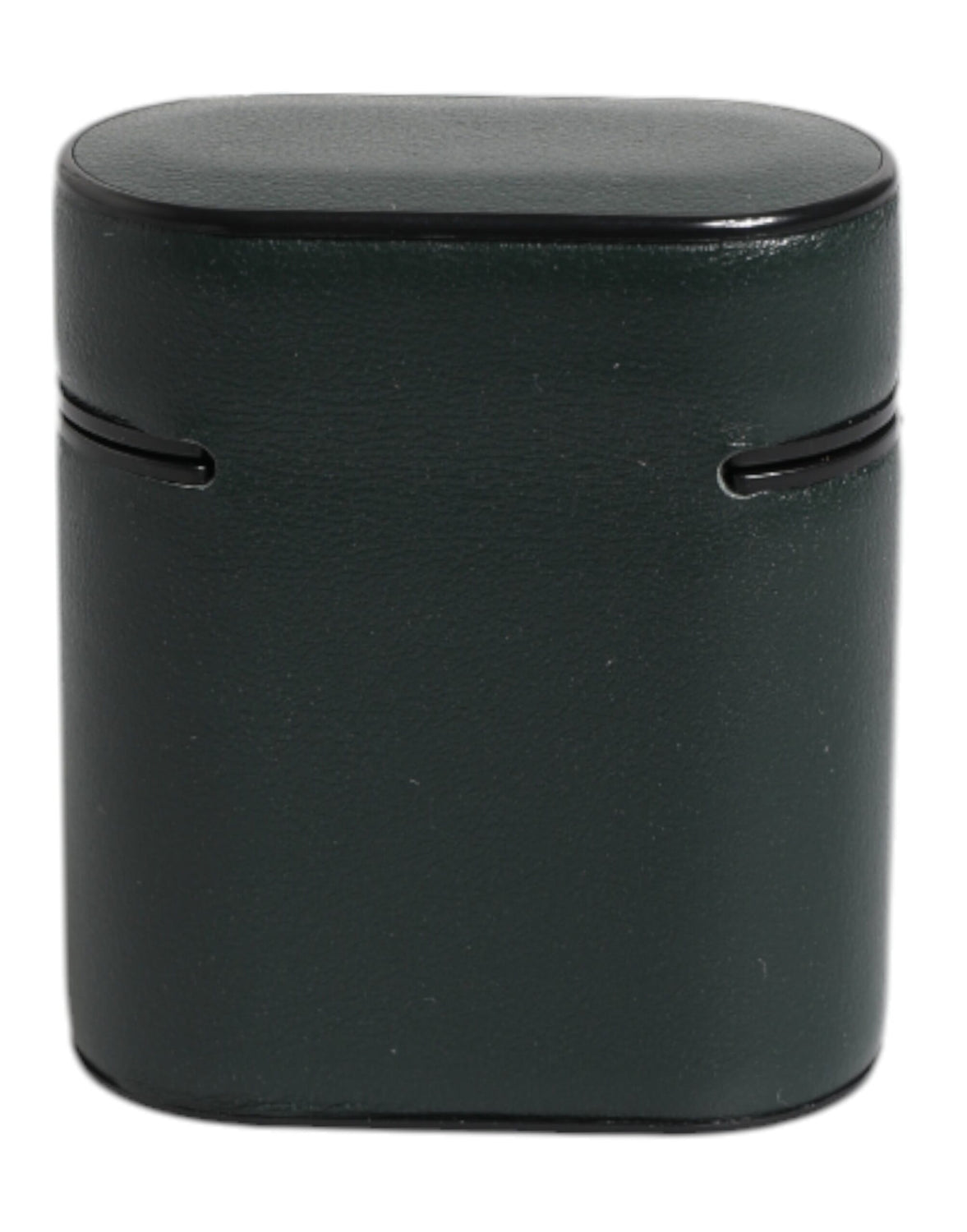 Green Calfskin Leather Logo Print Flip Holder Airpods Case