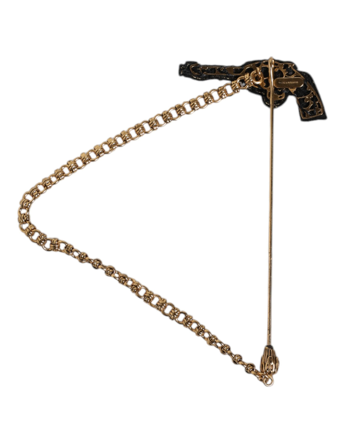 Black Gold Brass Copper Revolver Brooch Lapel Pin