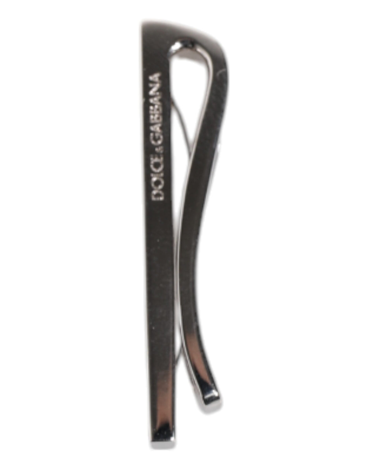 Silver Tone Brass Logo Branded Tie Clip Bar