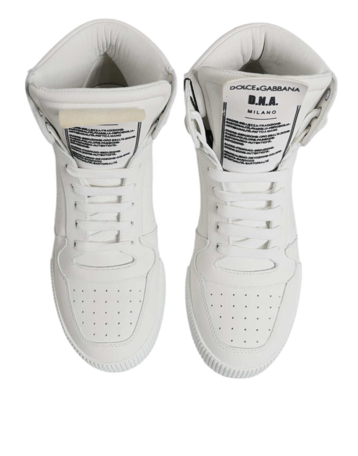 White Leather High Top Sneakers Shoes