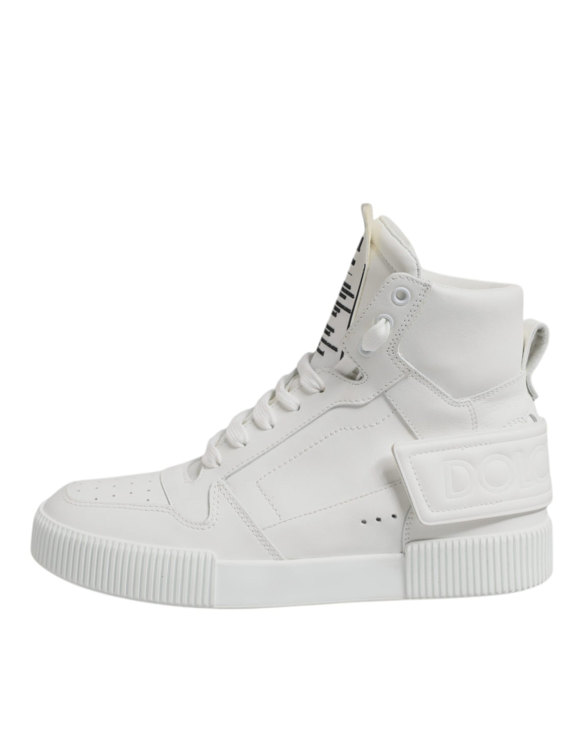 White Leather High Top Sneakers Shoes