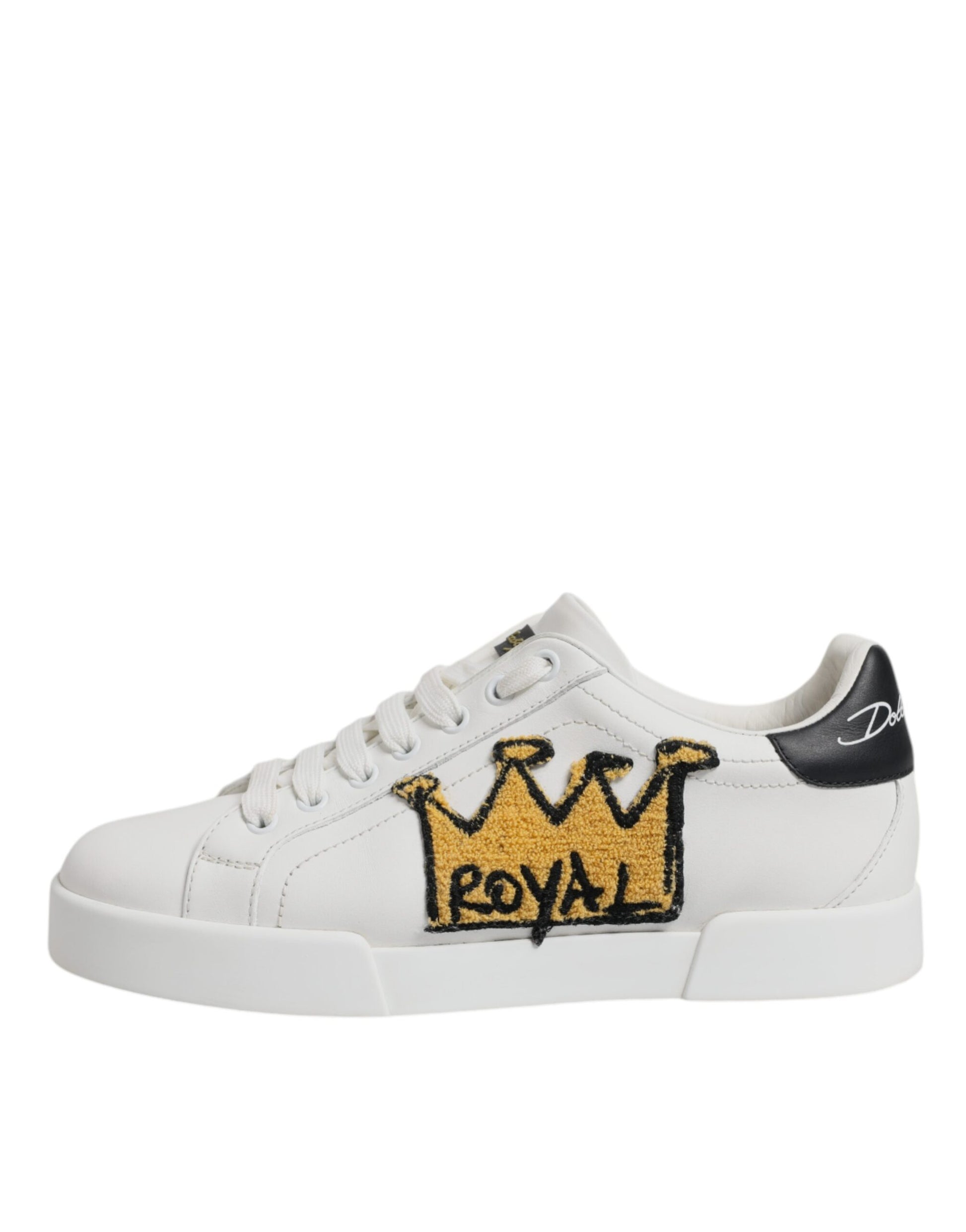 White Royal Crown Low Top Sneakers Shoes