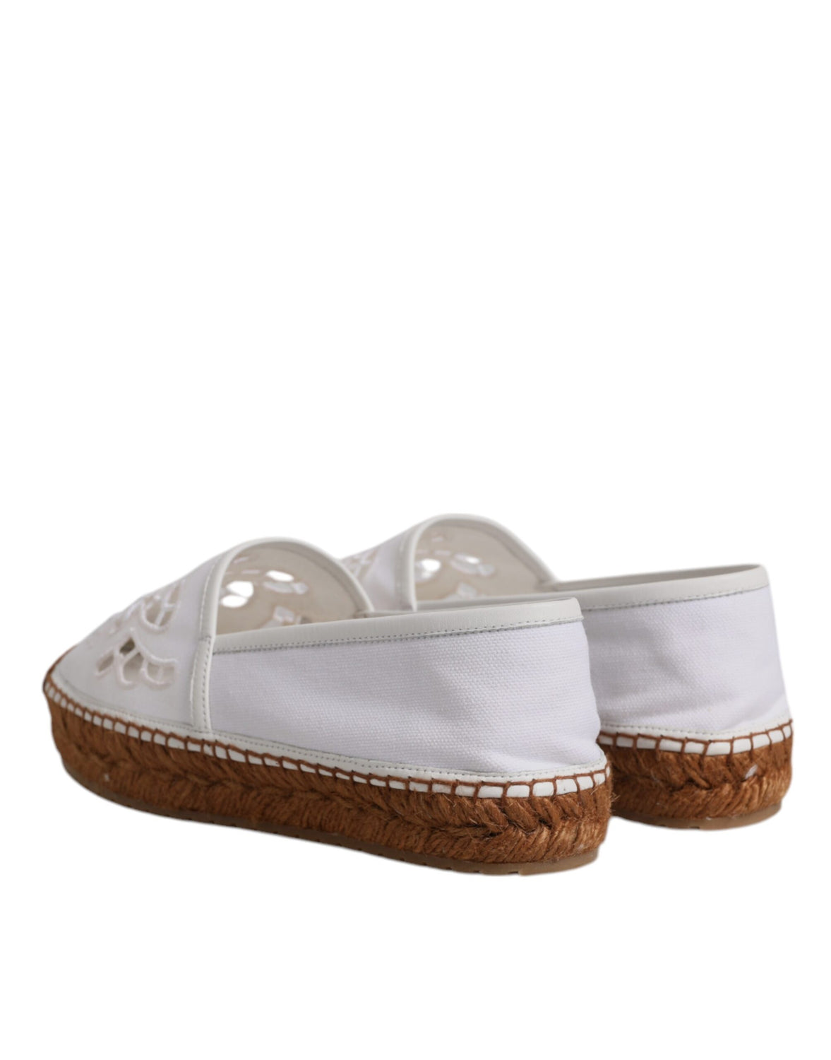 White Logo Eyelet Slip On Espadrilles Shoes