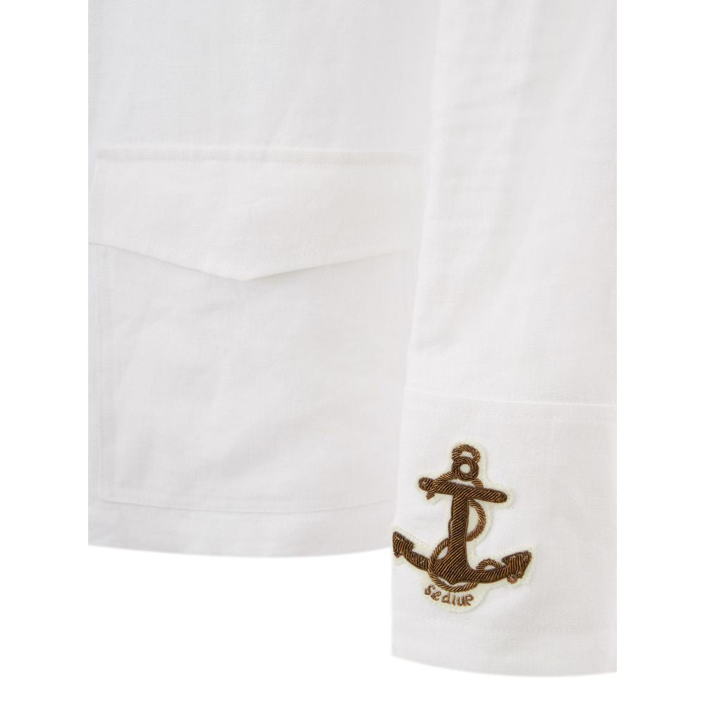 Pristine White Italian Linen Jacket