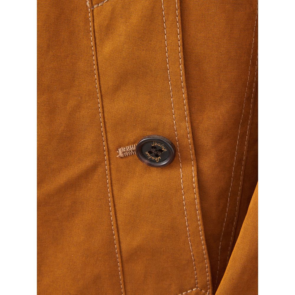 Elegant Brown Polyamide Jacket for Men