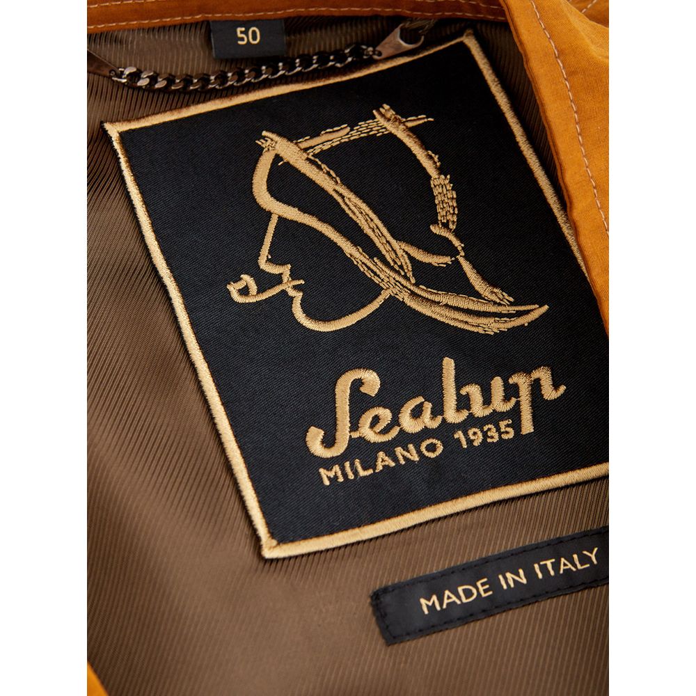 Elegant Brown Polyamide Jacket for Men