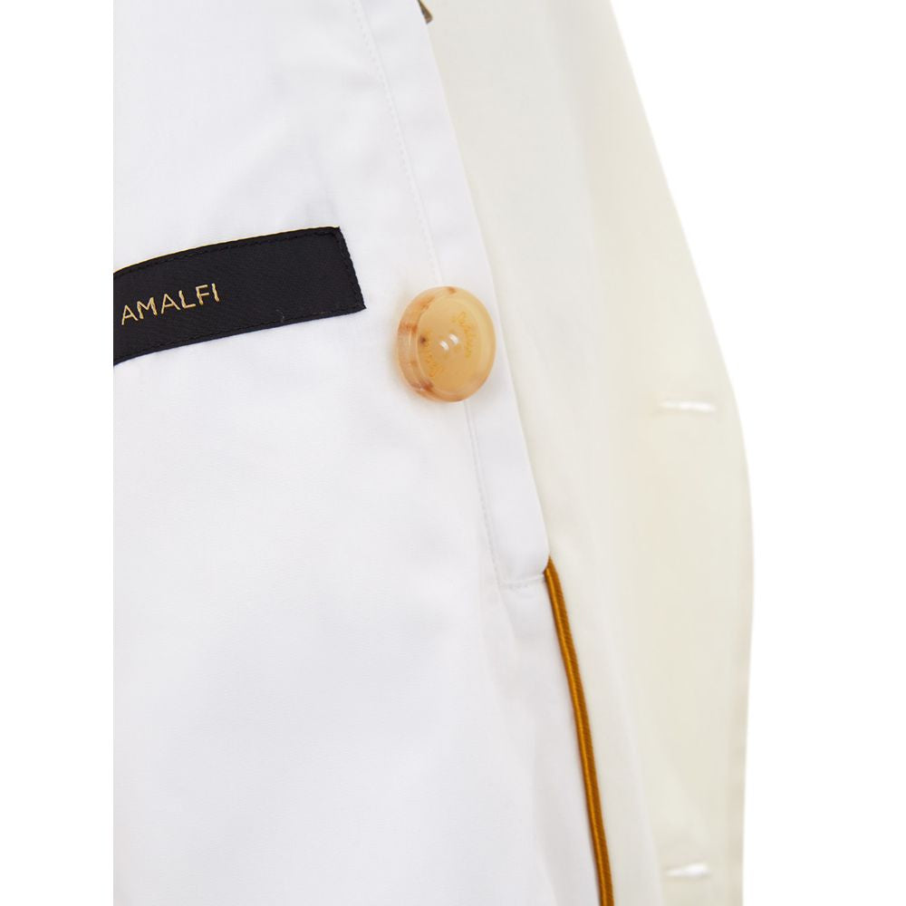 Elegant White Cotton Jacket for Men