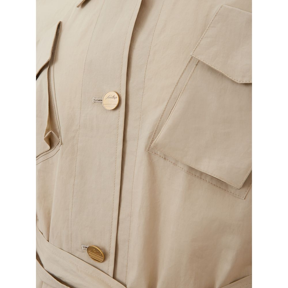 Elegant Beige Cotton Jacket for Stylish Women