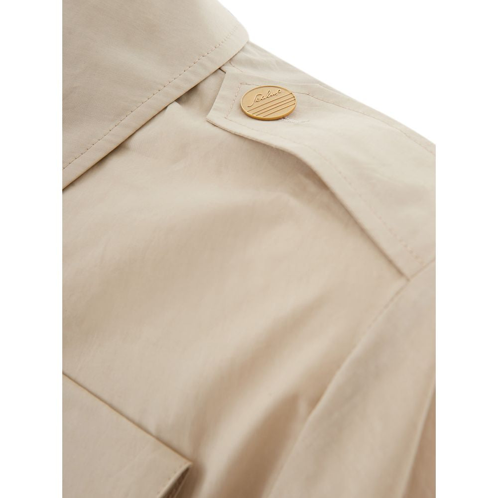Elegant Beige Cotton Jacket for Stylish Women