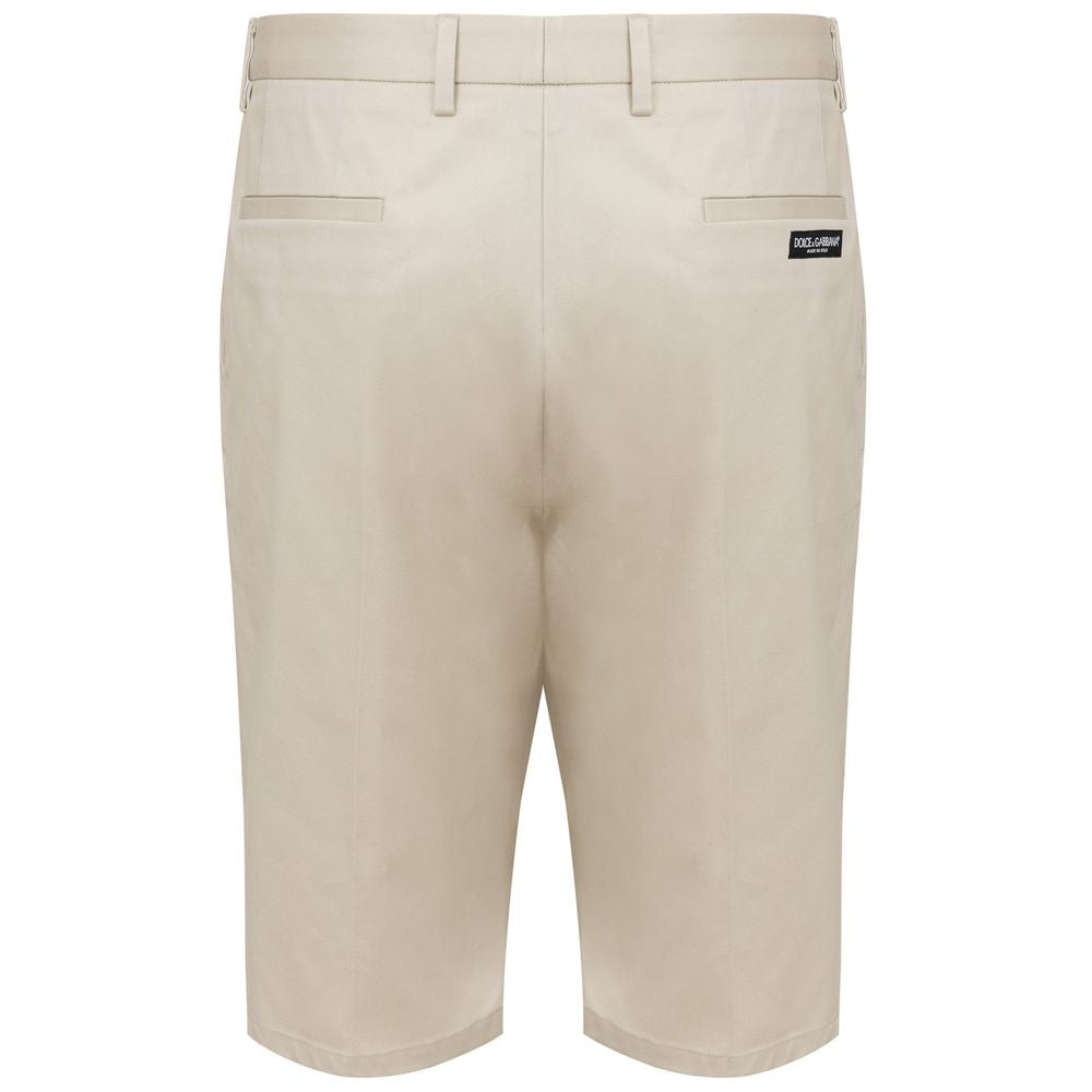 Beige Cotton Bermuda
