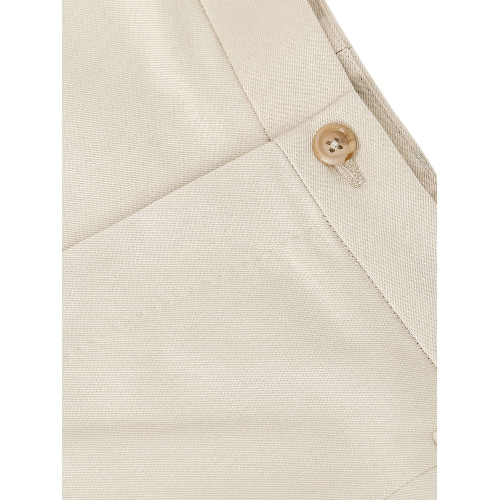 Beige Cotton Bermuda