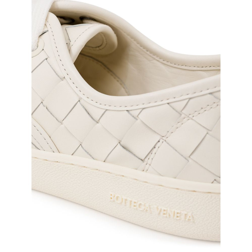 White Leather Low Top Sneakers