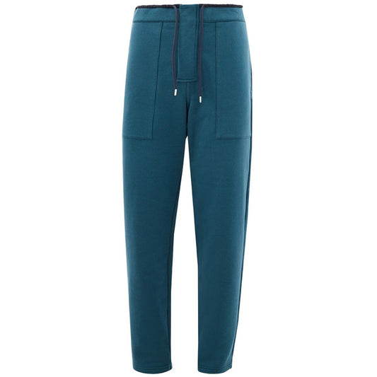 Blue Cotton Athletic Pants