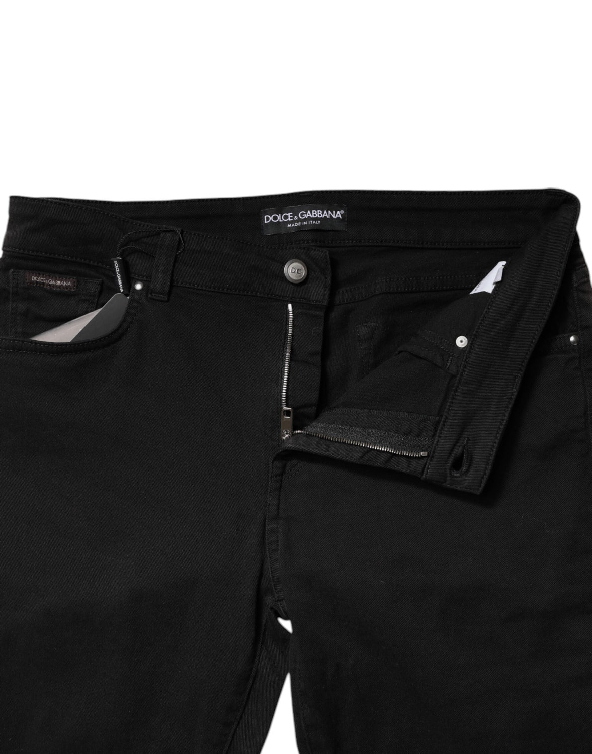 Black Cotton Mid Waisted Skinny Denim Jeans