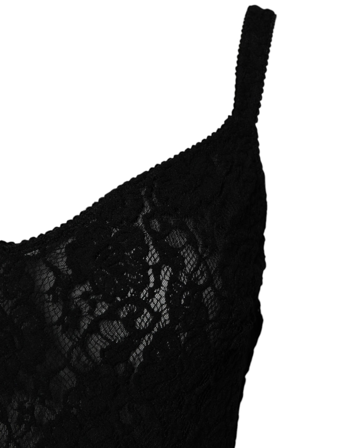 Black Lace Branded Elastic Lingerie Bodysuit Underwear
