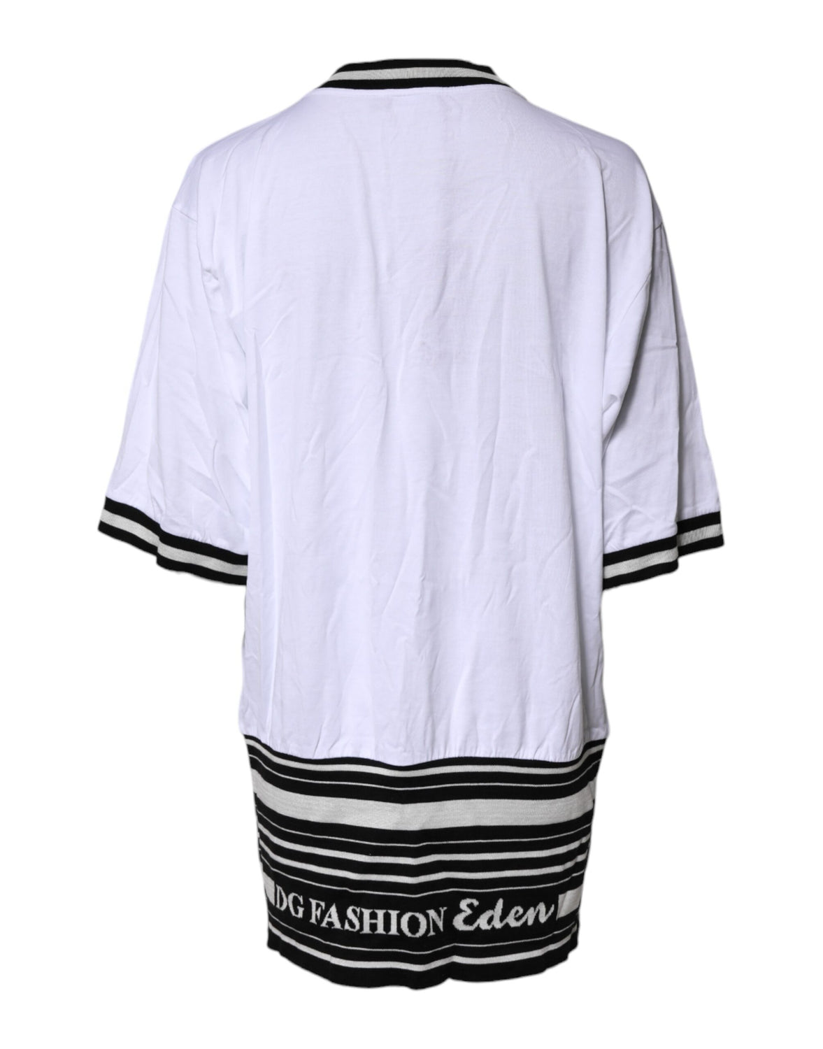 White Cotton DG Fashion Crew Neck T-shirt